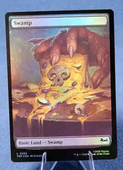 Foil TMNT Full Art Swamp Pizza Land NM Magic the Gathering Mtg 255 A - Image 2