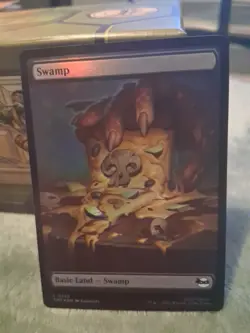 Foil TMNT Full Art Swamp Pizza Land NM Magic the Gathering Mtg 255 - Image 1