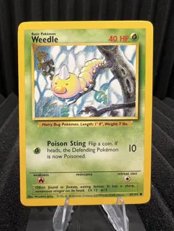 Weedle 69/102 - Base Set Unlimited Edition - WOTC Pokemon LP - Image 1