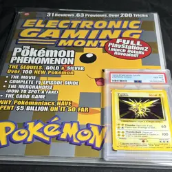 Zapdos 16 Holo Base Set PSA 8 Pokemon-Fresh 2026 slab + EGM Pokemon magazine - Image 1