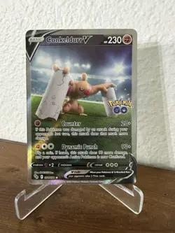 Pokemon TCG Conkeldurr V 074/078 Pokemon GO Alt Art Holo Rare Mint - Image 1