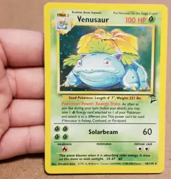 Pokemon TCG Venusaur 18/130 ☆ Rare HOLO Base Set 2 Vintage NM/LP - Image 1