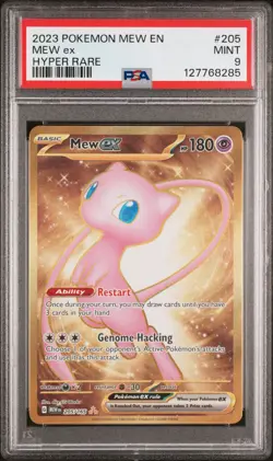 2023 Pokemon Mew ex #205/165 PSA 9 MINT – Gold Hyper Rare – Scarlet & Violet 151 - Image 1