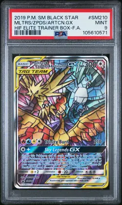 Moltres & Zapdos & Articuno Gx SM210 Hidden Fates ETB Pokemon PSA 9 - Image 1