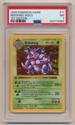 PSA 7 Pokemon Base Set 1st Edition Holo Rare Nidoking 11/102 NM Condition! - Image 1