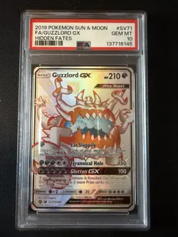 Pokemon Guzzlord GX SV71/SV94 Full Art Shiny Holo Rare Hidden Fates PSA 10 - Image 1