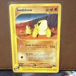 Pokemon Sandshrew Skyridge 92/144 2003 LP MP e-reader - Image 1