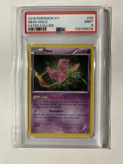 2016 POKEMON XY FATES COLLIDE 29 MEW-HOLO - PSA 9 - Image 1