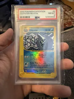 2002 POKEMON EXPEDITION 8/165 REVERSE HOLO CLOYSTER- PSA 8 - Image 1