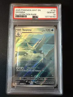 Pokemon Swanna 110/086 Sv: White Flare Illustration Rare Holo 2025 PSA 10 - Image 1