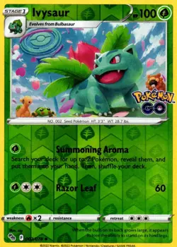 Pokemon Ivysaur Uncommon Reverse Holo 002/078 Pokemon GO TCG - Image 1