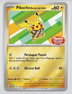 Pokemon Pikachu Batik Holo Reverse Holo Foil Indonesia Journey 191/SV-P Promo - Image 5