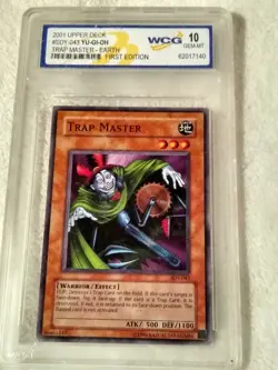 Yu-Gi-oh! 1st EDITION Trap Master 1996 graded by WCG at 10 GEM MT - Image 1