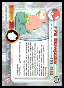 Pokemon Cards Slowpoke #79 Topps Trading Cards Series 2 NM *2 - Image 2