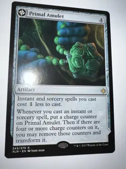 Primal Amulet/Primal Wellspring Double Sided Card MTG Ixalan Regular - Image 2