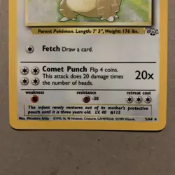 Pokemon TCG Kangaskhan Jungle Card 5/64 Unlimited Holo Rare, NM / LP - Image 3