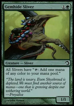 Gemhide Sliver -Foil Near Mint MTG Premium Deck Series: Slivers - Image 1