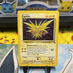 Pokemon TCG Card English Fossil Set Zapdos 15/62 Holo Rare Holo Box Error - Image 1