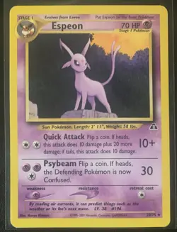 Espeon - 20/75 - Pokemon Neo Discovery Unlimited Rare Card WOTC LP - Image 1