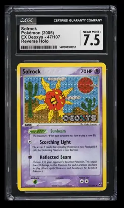 2005 Pokemon EX Deoxys Solrock CGC 7.5 English #47 Reverse Holo - Image 1