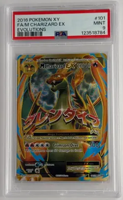 2016 POKEMON XY EVOLUTIONS #101 FULL ART/M CHARIZARD EX PSA 9 - Image 1