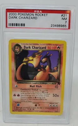 2000 Pokemon Rocket #21 DARK CHARIZARD PSA 7 NM - Image 1