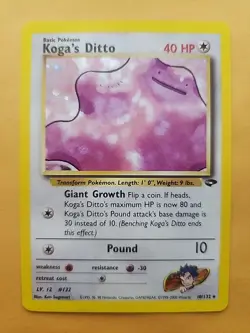 Pokemon TCG Koga's Ditto #10 Holo Rare Gym Challenge 2000 - Image 1
