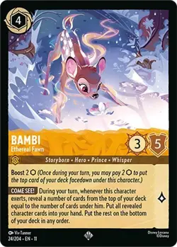 DISNEY LORCANA TCG Winterspell - Bambi - Ethereal Fawn - Super Rare 24/204 - Image 1