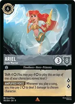Disney Lorcana TCG Fabled - Ariel - Sonic Warrior - Rare 195/204 - Image 1