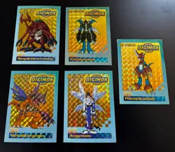 Vintage Digimon Toy Promo Cards | Lot of 5 Holo Prism Cards - Image 2