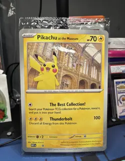 PIKACHU AT THE MUSEUM BLACK STAR JUMBO PROMO POKEMON CARD UK EXCLUSIVE - Image 1