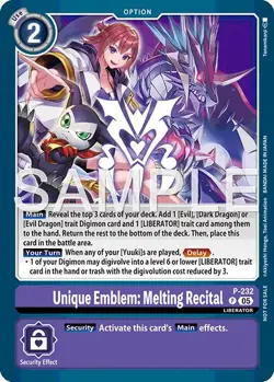 Digimon TCG - Digimon Promotion Cards - Unique Emblem: Melting Recital (Dawn ... - Image 1