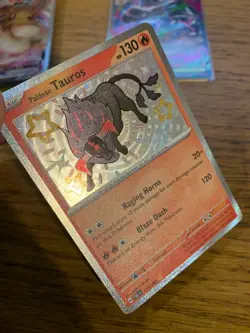 NM! Paldean Tauros (111/091) Paldean Fates Baby Shiny Rare Pokemon Card! - Image 3