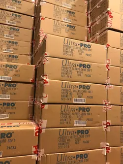 10,000 x Ultra Pro Regular Card Protector Penny Sleeves 100 Packs Sealed Case - Image 1