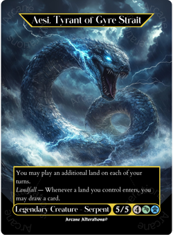 Aesi, Tyrant of Gyre Strait - Full Art Altered Art Custom Proxy Cards - Image 1