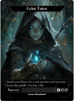 Grim Tutor - Full Art Altered Art Custom Proxy Cards - Image 1