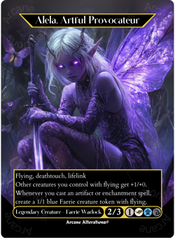 Alela, Artful Provocateur - Full Art Altered Art Custom Proxy Cards - Image 1