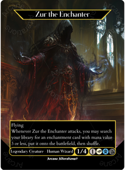 Zur the Enchanter - Full Art Altered Art Custom Proxy Cards - Image 1