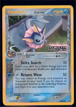 Pokemon EX DELTA SPECIES - #18/113 Vaporeon - Reverse Holo - ENG - MP/LP - Image 1