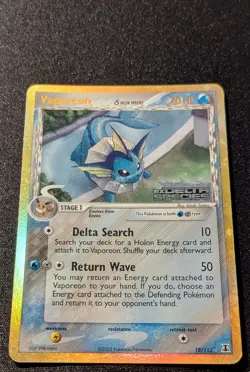 Pokemon EX DELTA SPECIES - #18/113 Vaporeon - Reverse Holo - ENG - MP/LP - Image 4