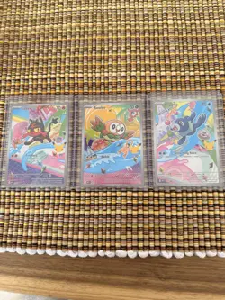 Pokemon TCG First Partner Illustration Collection Popplio 45 Litten 44 rowlet 43 - Image 1