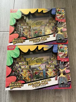 Pokemon TCG Ascended Heroes Premium Poster Collection Mega Lucario EX IN HAND - Image 1