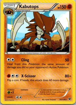 Pokemon TCG Kabutops 39/124 Fates Collide NM - Image 1