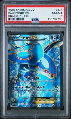 Pokemon PSA 8 Kyogre EX Full Art XY Primal Clash 2015 Ultra Rare 148/160 - Image 1