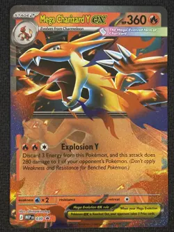 Pokemon Mega Charizard Y ex 030 Mega Evolution Holo Black Star Promo Near Mint - Image 1