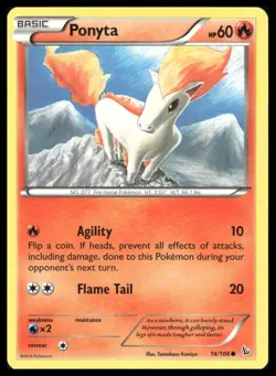 Pokemon XY - Flashfire #14/106 Ponyta Common Near Mint or Better - Image 1