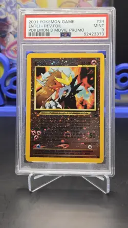 2001 Entei #34 Pokemon Movie 3 Black Star Promo Reverse Holo Card PSA 9 MINT - Image 1