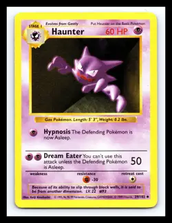 💥 HAUNTER | Pokemon TCG 1999 | (Shadowless Set) Non Holo Vintage # 29/102 - Image 1