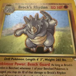Pokemon Brock's Rhydon 2/132 Holo Rare - 2000 Unlimited Gym Heroes - LP - Image 2