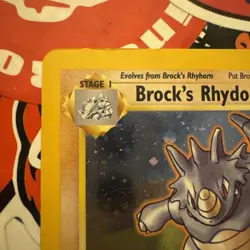 Pokemon Brock's Rhydon 2/132 Holo Rare - 2000 Unlimited Gym Heroes - LP - Image 3